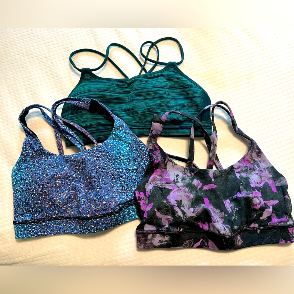 Lot of 3 Lululemon size 4 sports bras